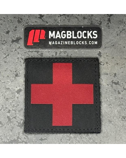 Red & Black Cross Medic ID Patch