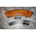 Bakelite AK-74 10/45 w/Adapter. Easily installs in seconds. Just remove the floor plate and original locking plate and install into the mag. 