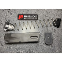 Beretta 92 Magblock 10 round limiter for factory compact 13 round magazines.  The block installs from the bottom of the spring. The metal locking plate sits under the block. Slide the floor plate closed as normal.