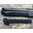 The Magblock 10 round limiter installs easily under the follower as shown. Notice the V points toward the front of the magazine. 