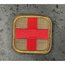 FDE Magblok ID Medic Cross Patch - Red and FDE in color