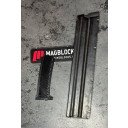 Feather Industries AT-22_10_20 (.22) This block installs at the base of the magazine, by bending the two floor tabs over