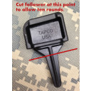 Trim the follower at the location of the red line. 